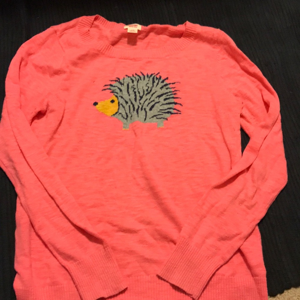 Pink porcupine sweater